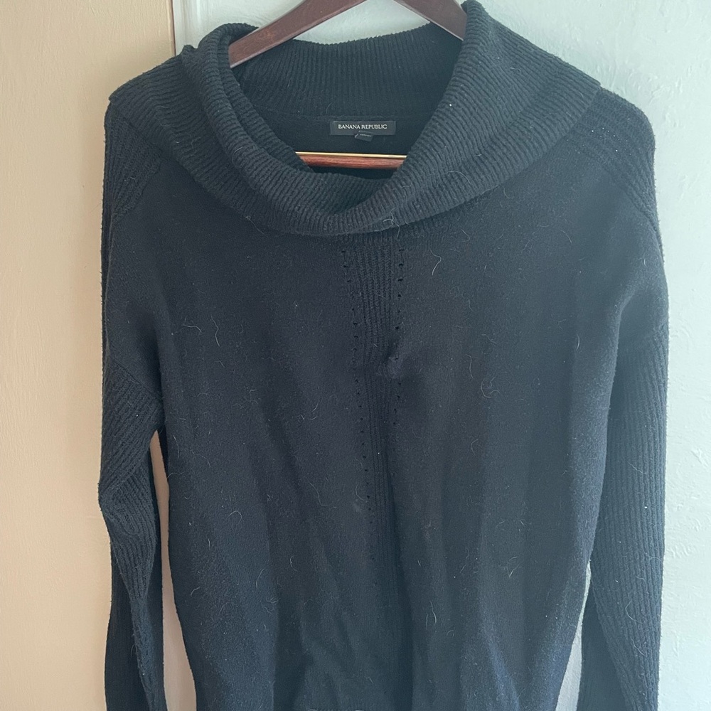 Banana Republic Women's Black Cowl Neck Sweater
